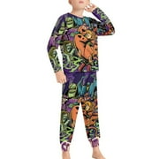Scooby Doo Children's Pajama Suit Sleepwear Long Sleeve Top And Pants Pajama Set